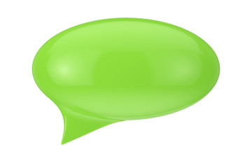 Green Speech Bubble with Blank Space for Yours Sign. 3d Rendering