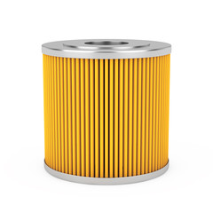 Automotive Yellow Oil Filter Cartridge. 3d Rendering