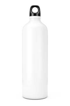 White Aluminum Bike Water Sport Bottle Mockup. 3d Rendering