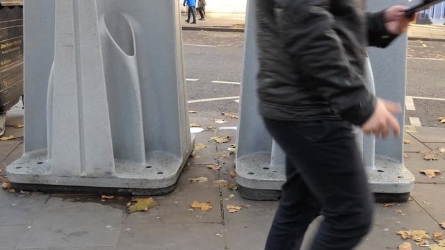 Public male urinals.