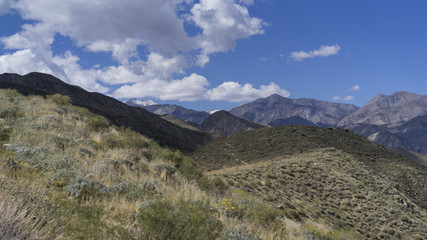 Fototapeta na wymiar landscape of mountain range from hillside