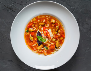 seafood soup with vegetables