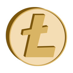 litecoin crypto currency symbol,golden coin icon