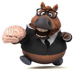 Naklejka premium Fun horse - 3D Illustration