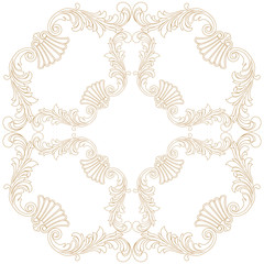 Golden vintage baroque ornament, corner. Retro pattern antique style acanthus. Decorative design element filigree calligraphy vector. - stock vector
