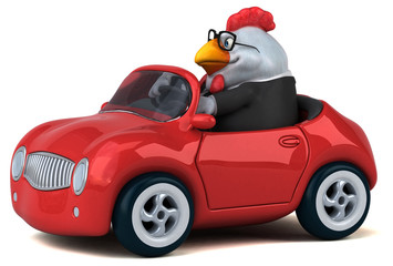 Fun chicken - 3D Illustration