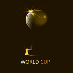Soccer Cup gold on a black background.