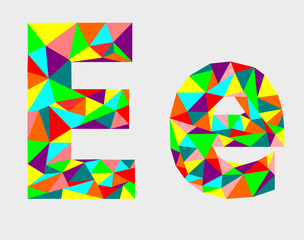 : Letter D,low poly alphabet,geometric style.Abstract vector.
