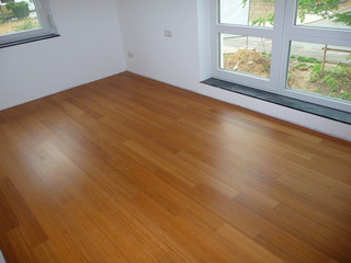 new empty room with parquet
