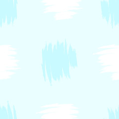 Blue and White Seamless Grunge Stroke Brush Pattern