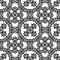 Black and White Seamless Ethnic Pattern