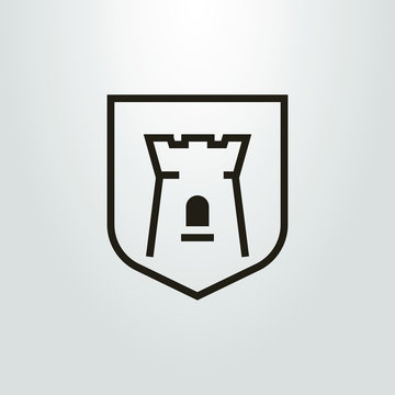 recommend clip art: Black and white shield icon on the shield