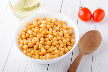 Cooked Chickpeas on a bowl