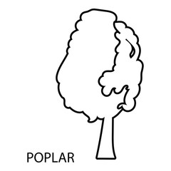 Poplar icon, outline style