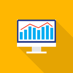 Computer diagram icon, flat style