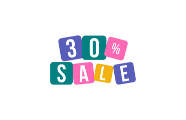 30 Percent SALE Discount Price Offer Sign 