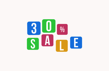 30 Percent SALE Discount Price Offer Sign 