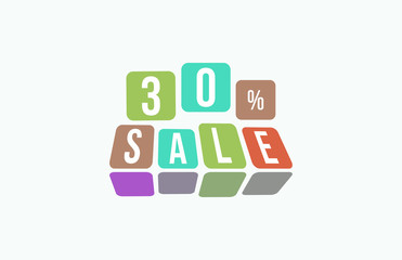 30 Percent SALE Discount Price Offer Sign 