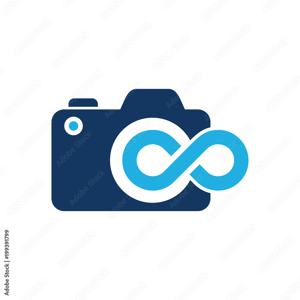 Wall mural Infinity Camera Logo Icon Design