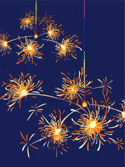 Naklejka premium 線香花火 イラスト