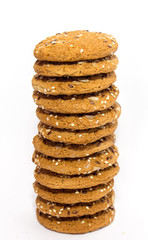 Ohomemade fresh oats cookies isolated