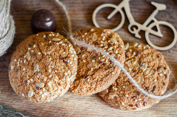 homemade fresh oats cookies with sesame