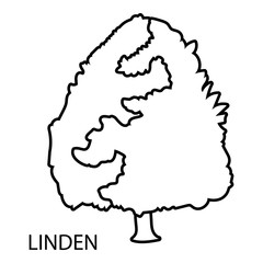Linden icon, outline style