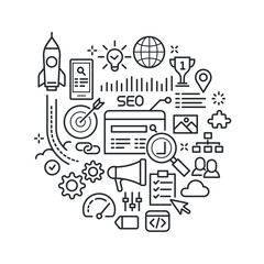 Naklejka premium SEO conceptual illustration