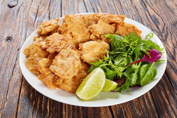 fried veal brain with fresh salad