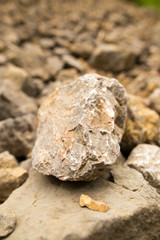 Large rocks in the mountains as a background