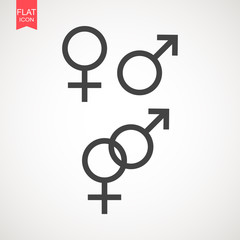 Gender sign icon. Male and female sign vector. Vector illustration on isolated background. Business concept men and women pictogram.