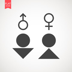 Gender sign icon. Male and female sign vector. Vector illustration on isolated background. Business concept men and women pictogram.