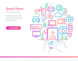 Smart Home (IoT) conceptual illustration.