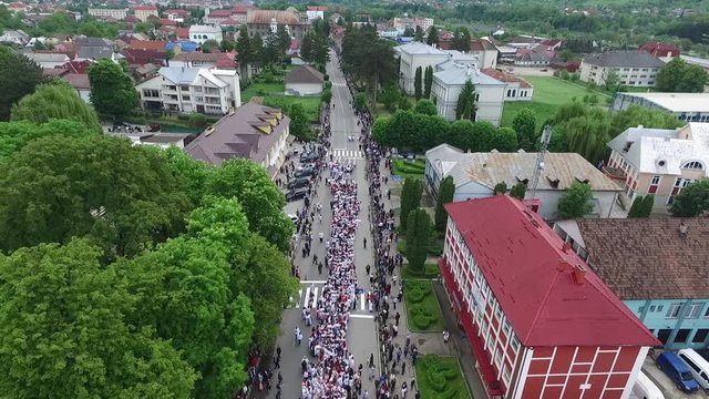 Aerial view of the Maial Parade in Nasaud