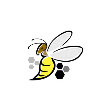 smart bee logo for company and business