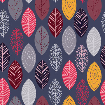Seamless pattern with colorful leaves. summer seamless pattern, bright, bright, summer leaves.