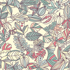 Naklejka na ściany i meble Seamless pattern with leaf, abstract leaf texture, endless background.Seamless pattern can be used for wallpaper, pattern fills, web page background, surface textures.