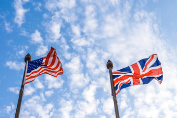 Obraz premium national flags with blue sky
