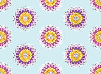 Fototapeta na wymiar Seamless sun flower pattern