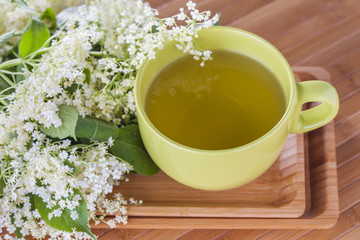 cup of elderflower tea