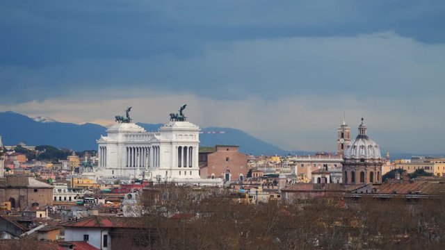 Panorama of Rome city in side of Capitoline Hill.