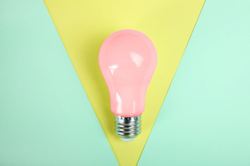 One pink incandescent lamp