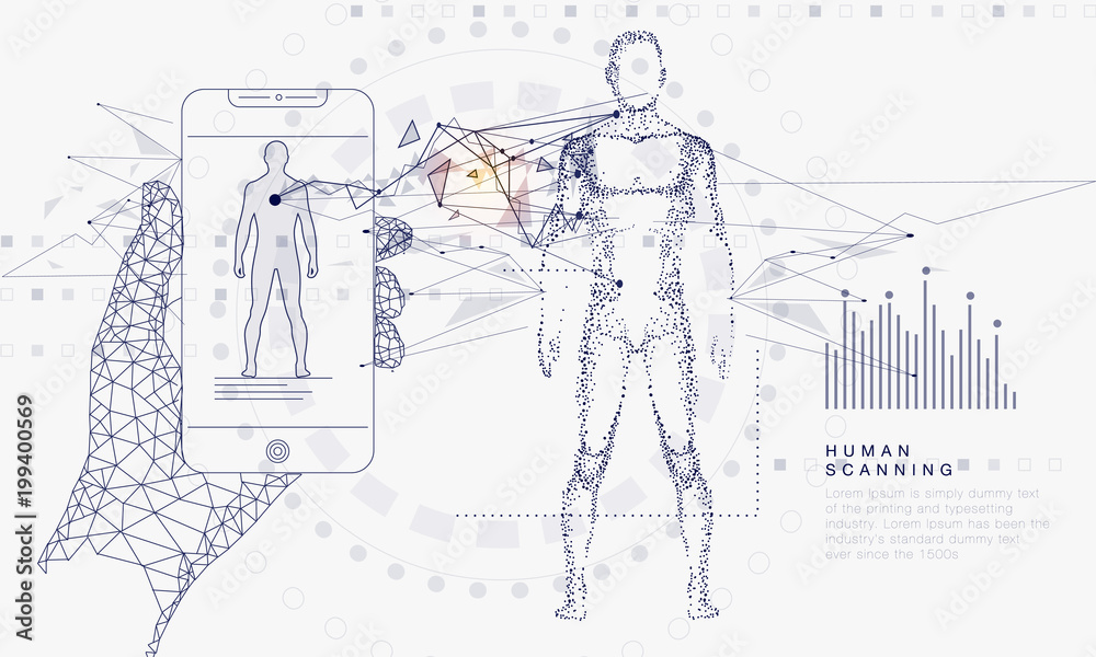 Poster innovations systems connecting people and robots devices. future technologies in automatics cyborg s