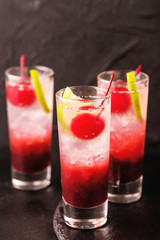 Alcoholic cocktail sour cherry gin or porch crawler