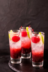 Alcoholic cocktail sour cherry gin or porch crawler