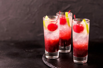 Alcoholic cocktail sour cherry gin or porch crawler