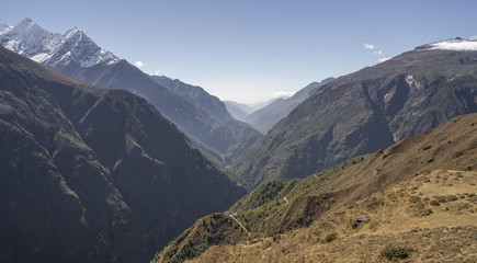 Dudh Kosi river Canyon in Himalayas - obrazy, fototapety, plakaty