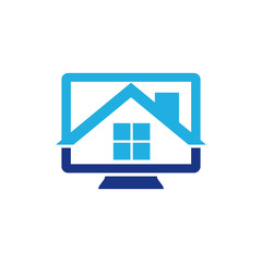 Computer House Logo Icon Design