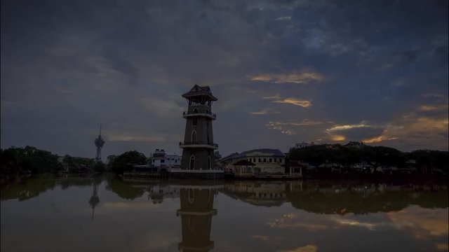 Sunset at one of the river at Alor Setar Malaysia early in the morning.