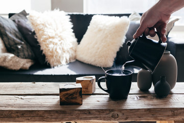 Winter tea in warm home